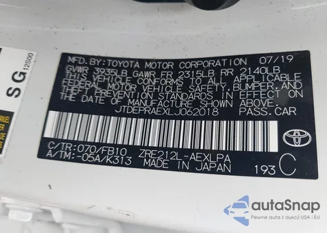 2020 Toyota Corolla Le z USA, uszkodzony, nr VIN JTDEPRAEXLJ062018